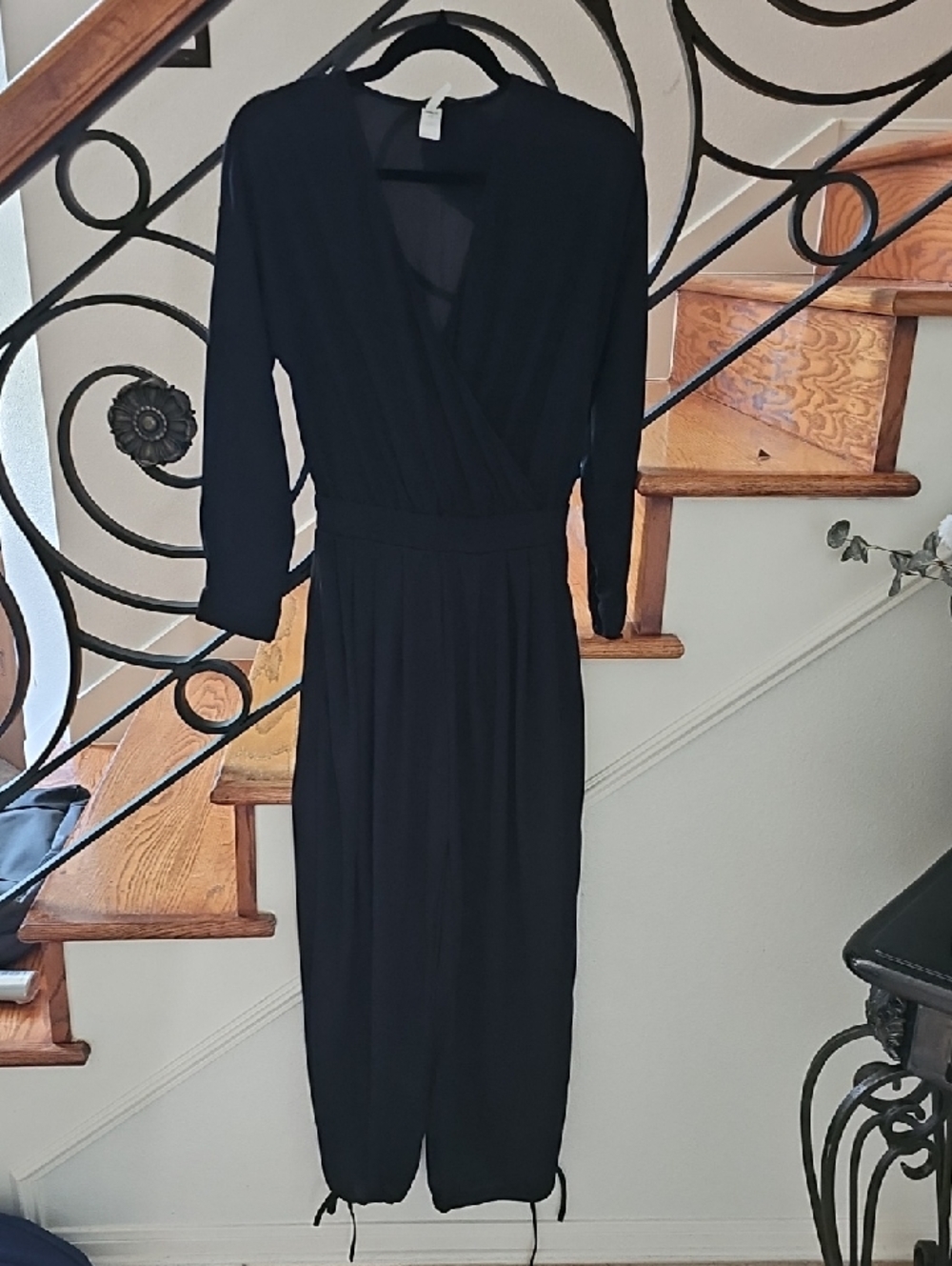 HALARA Black Long-Sleeve Wrap Jumpsuit New In Bag